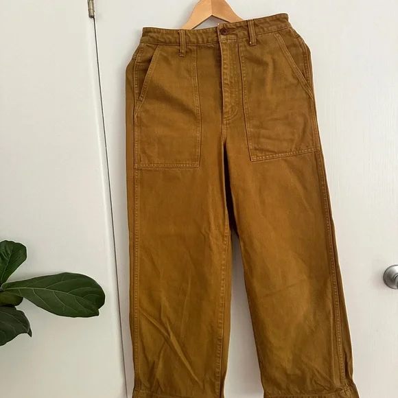 Alex Mill Brown Utility Work Pants – Size 6 – Cotton Twill Straight Leg - Picture 2 of 3